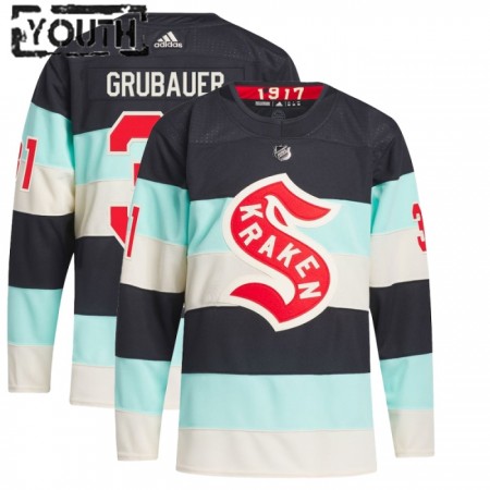 Seattle Kraken tröja Philipp Grubauer Adidas 2023-24 Blå Winter Classic Authentic - NHL Tröjor Barn